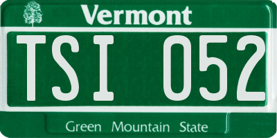 VT license plate TSI052