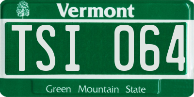 VT license plate TSI064