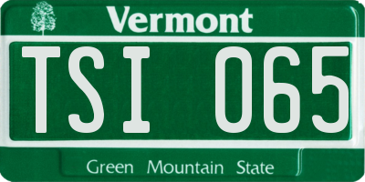 VT license plate TSI065