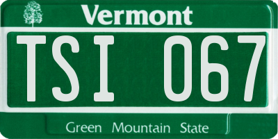 VT license plate TSI067