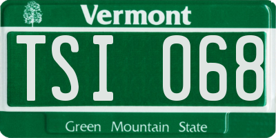 VT license plate TSI068