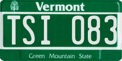 VT license plate TSI083