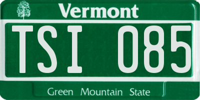 VT license plate TSI085