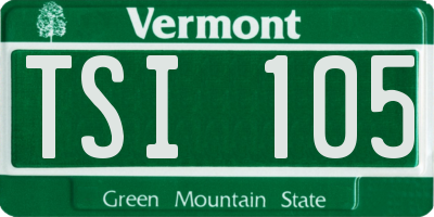 VT license plate TSI105