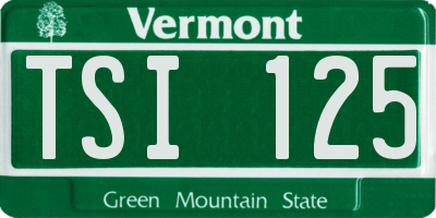 VT license plate TSI125
