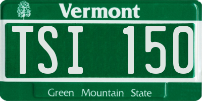 VT license plate TSI150