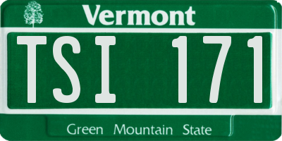 VT license plate TSI171