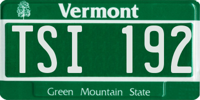 VT license plate TSI192