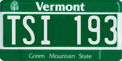 VT license plate TSI193