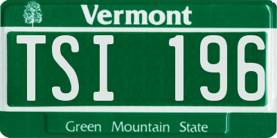 VT license plate TSI196