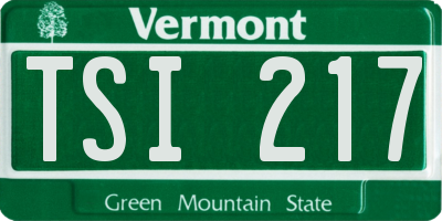 VT license plate TSI217