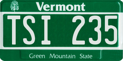VT license plate TSI235