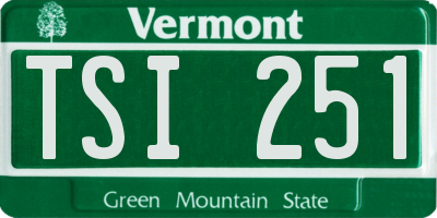 VT license plate TSI251