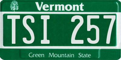 VT license plate TSI257