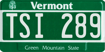 VT license plate TSI289