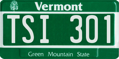 VT license plate TSI301