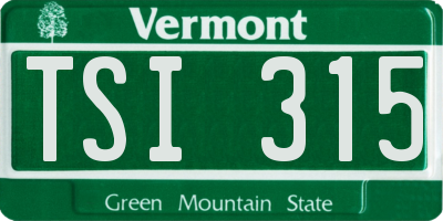 VT license plate TSI315