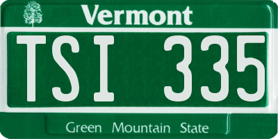 VT license plate TSI335