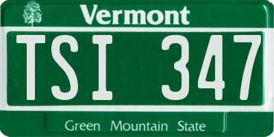 VT license plate TSI347