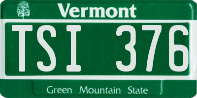 VT license plate TSI376
