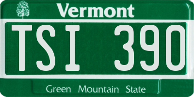 VT license plate TSI390
