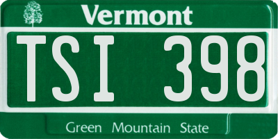 VT license plate TSI398