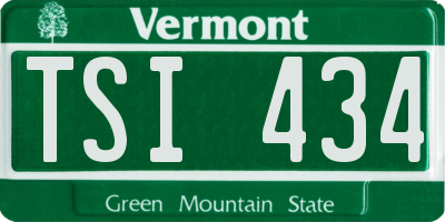 VT license plate TSI434