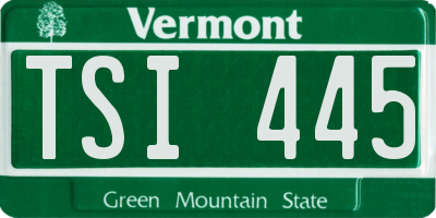 VT license plate TSI445