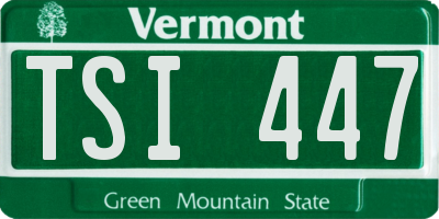 VT license plate TSI447