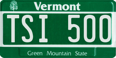 VT license plate TSI500
