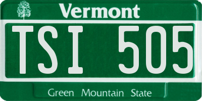 VT license plate TSI505