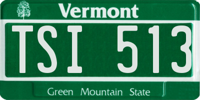 VT license plate TSI513