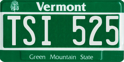 VT license plate TSI525
