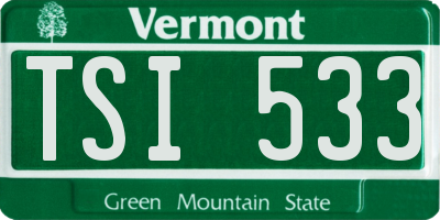 VT license plate TSI533