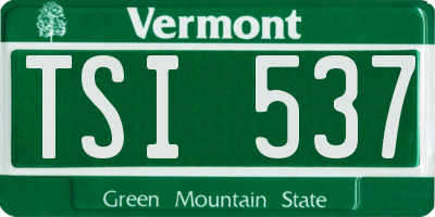 VT license plate TSI537