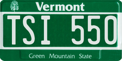 VT license plate TSI550
