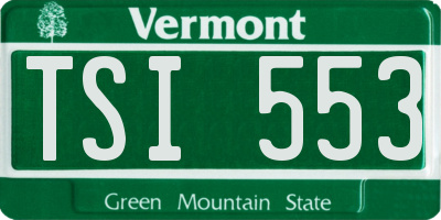 VT license plate TSI553