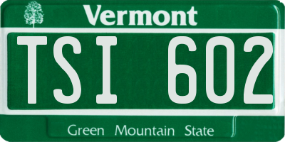 VT license plate TSI602