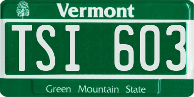 VT license plate TSI603