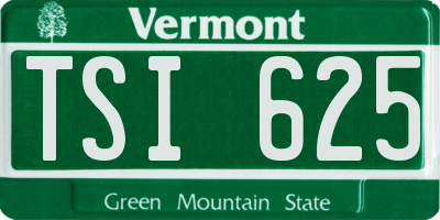 VT license plate TSI625