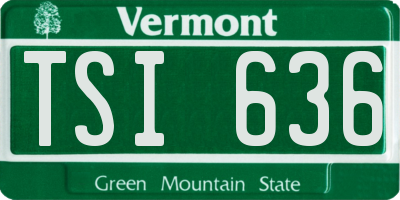 VT license plate TSI636