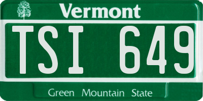VT license plate TSI649