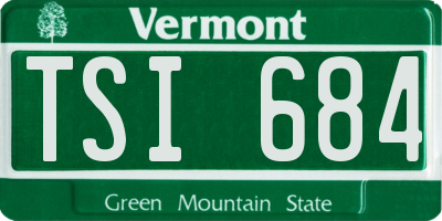 VT license plate TSI684