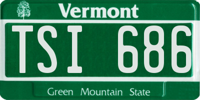 VT license plate TSI686