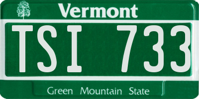 VT license plate TSI733