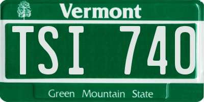 VT license plate TSI740
