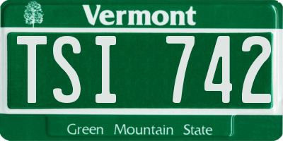 VT license plate TSI742