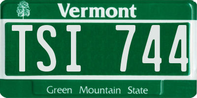 VT license plate TSI744