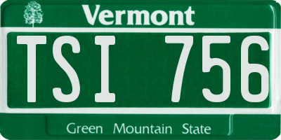VT license plate TSI756