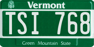 VT license plate TSI768